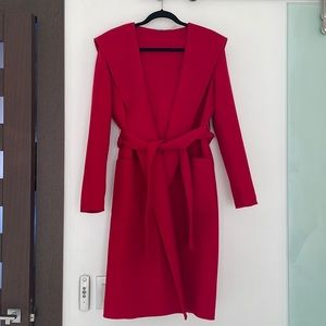 Elie Tahari Wool Hooded Wrap Coat